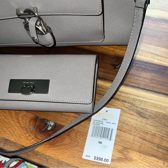 Michael Kors Saffiano Leather Emma Satchel and Wallet Set - Picture 3 of 12